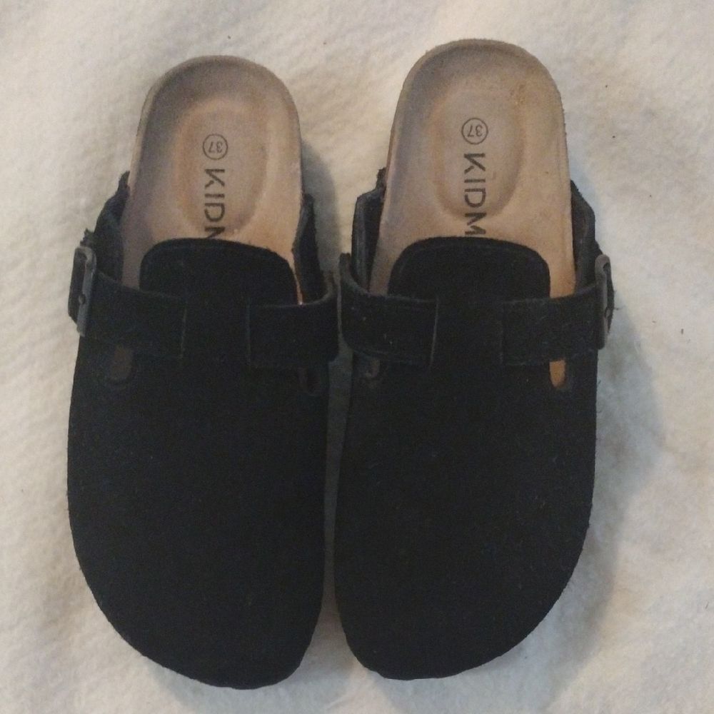 Kidmoc Black Suede Clogs Size 37